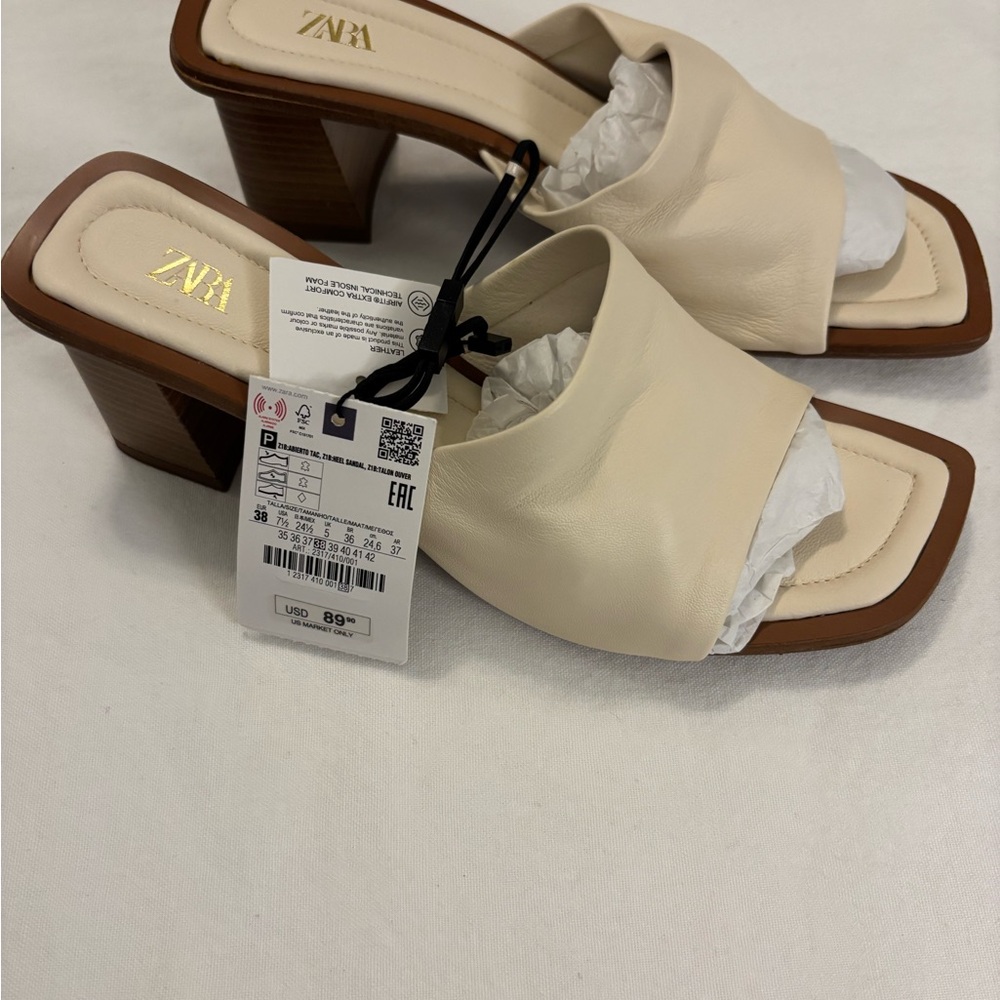 Zara Beige Women's Heels - Picture 4 of 6